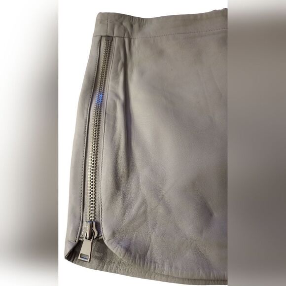 INTERMIX Baseball Hem 100% Leather Mini Skirt sz S.   (514) - Picture 3 of 7